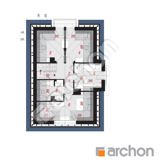 Проект дома ARCHON+ Дом в фуксиях 3 вер.2 План мансандри