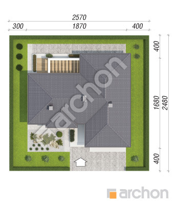 Проект дома ARCHON+ Дом в навлоциях 6 (Г2) Ситуація