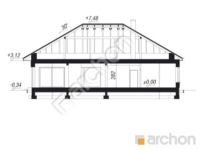 Проєкт будинку ARCHON+ Будинок в підсніжниках 2 (Г2) Розріз будинку