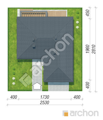 Проект дома ARCHON+  Дом в подснежниках 2 (Г2) Ситуація