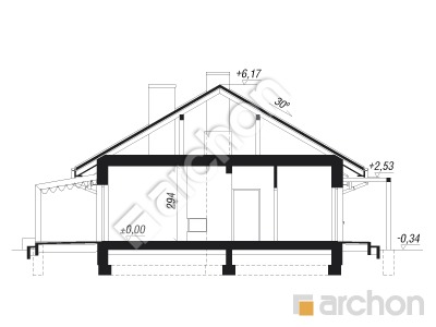 Проект дома ARCHON+ Дом в мекинтошах 4 (Мп) Розріз будинку