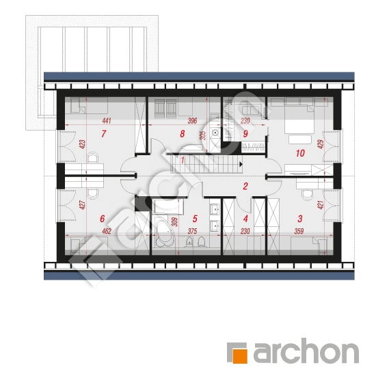 Проект дома ARCHON+ Дом в гвоздиках (Г2А) План мансандри