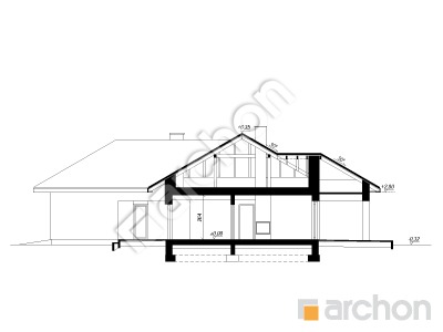 Проєкт будинку ARCHON+ Будинок в барбарисах 3 (Г2Е) Розріз будинку