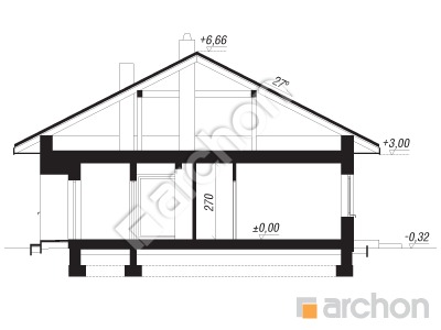 Проект дома ARCHON+ Дом в сантанах Розріз будинку