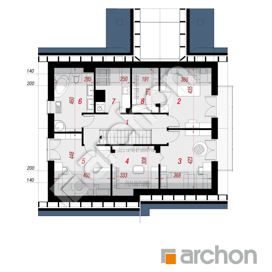 Проект будинку ARCHON+ Будинок в аурорах 7 (Е) План мансандри