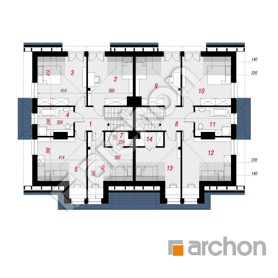 Проект дома ARCHON+ Дом в клематисах 16 План мансандри