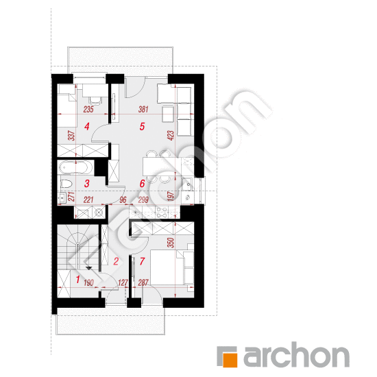 Проект будинку ARCHON+ Будинок в фіалках (Р2БА) вер.2 План мансандри