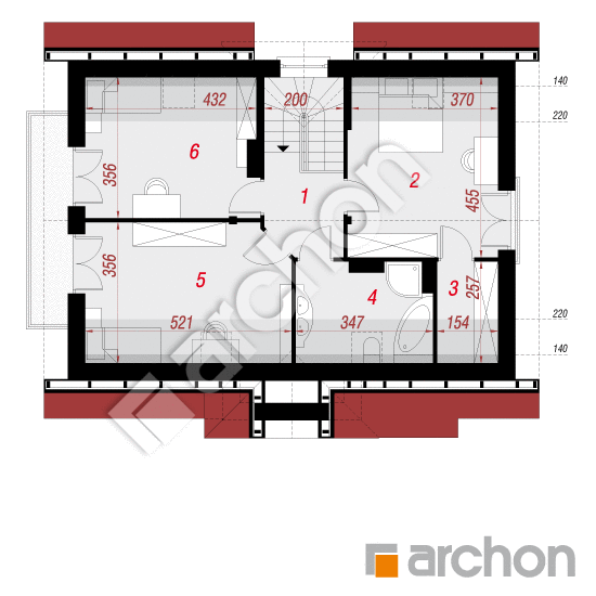 Проект дома ARCHON+ Дом в горошке вер.2 План мансандри