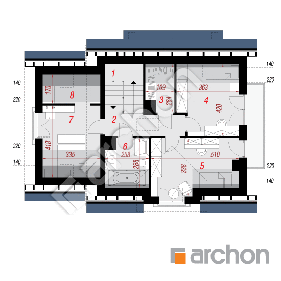 Проект будинку ARCHON+ Будинок в лантані 2 вер.2 План мансандри