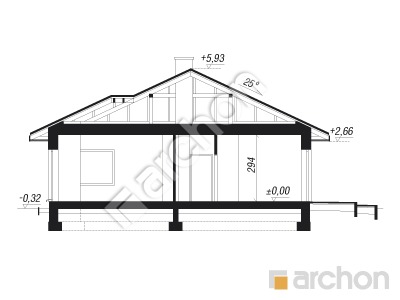 Проект дома ARCHON+ Дом в обриете Розріз будинку