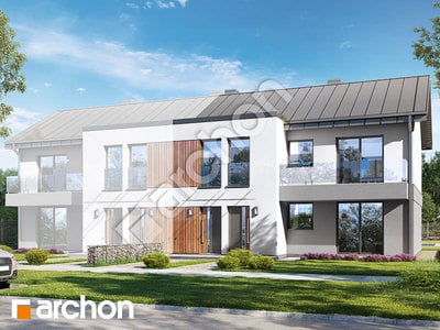 Проект дома ARCHON+ Дом при сквере 3 (Р2БА) 