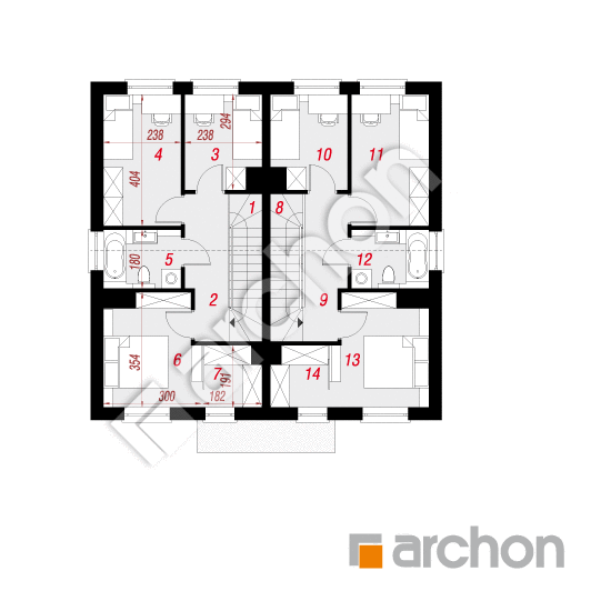 Проект дома ARCHON+ Дом в ривиях 15 (Р2) План мансандри