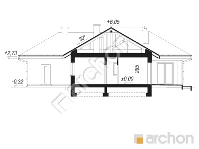 Проект дома ARCHON+ Дом в раванах Розріз будинку