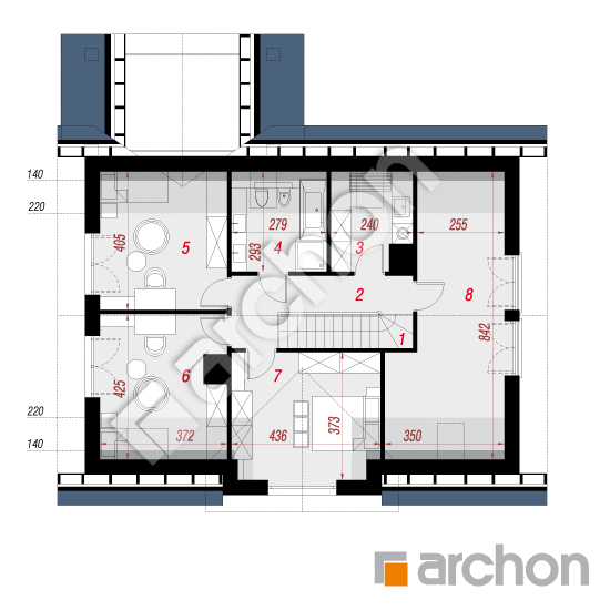 Проект будинку ARCHON+ Будинок в комміфорах 7 План мансандри