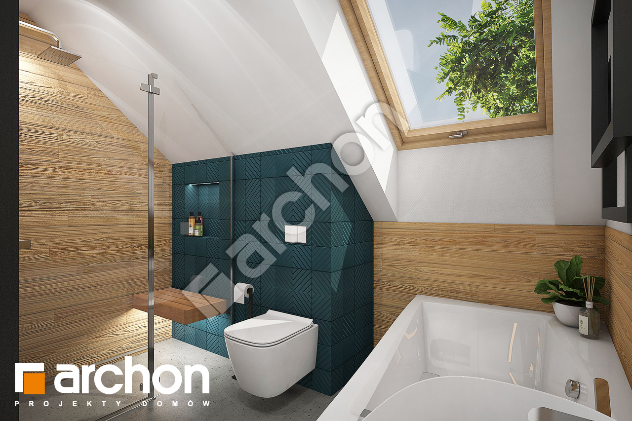 Проект дома ARCHON+ Дом в бруснике (Н) визуализация ванной (визуализация 3 вид 2)