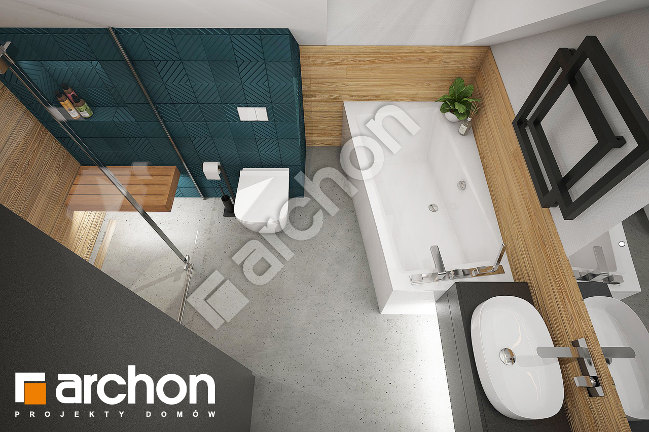 Проект дома ARCHON+ Дом в бруснике (Н) визуализация ванной (визуализация 3 вид 4)