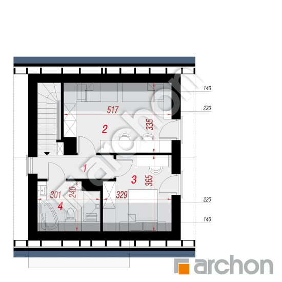 Проект будинку ARCHON+ Будинок в брусниці (Н) План мансандри