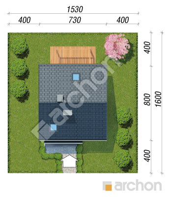 Проект дома ARCHON+ Дом в бруснике (Н) Ситуація