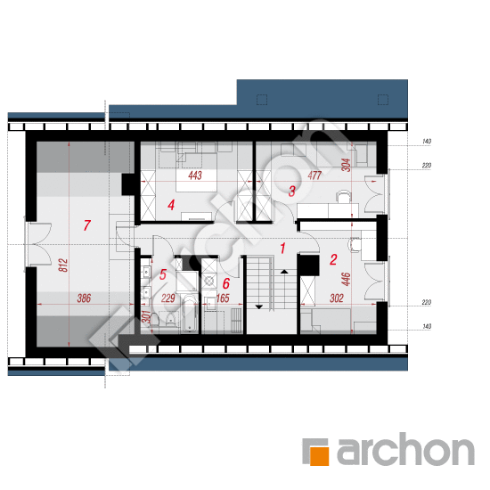Проект будинку ARCHON+ Будинок в малинівці 3 План мансандри