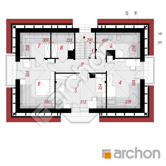 Проект будинку ARCHON+ Будинок в майорані вер.2 План мансандри