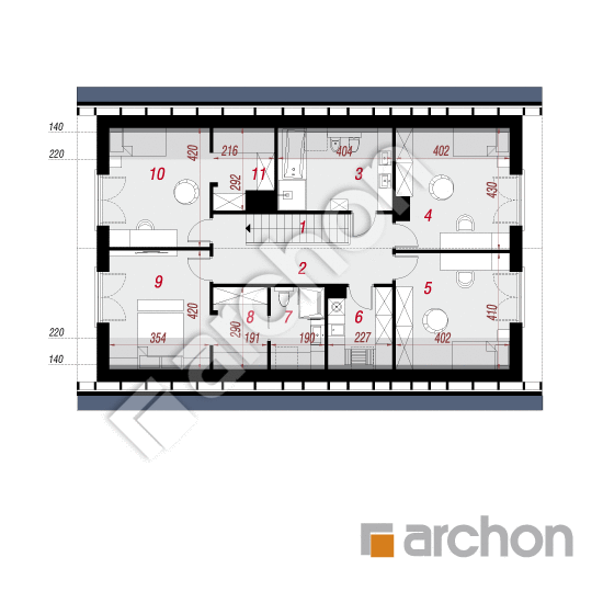 Проект будинку ARCHON+ Будинок в айдаредах 11 (Г2) План мансандри
