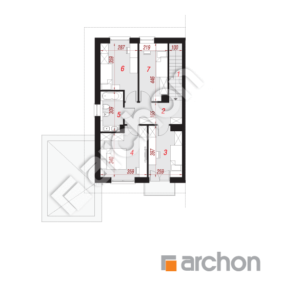 Проект будинку ARCHON+ Будинок в тунбергіях 5 (ГБ) План першого поверху