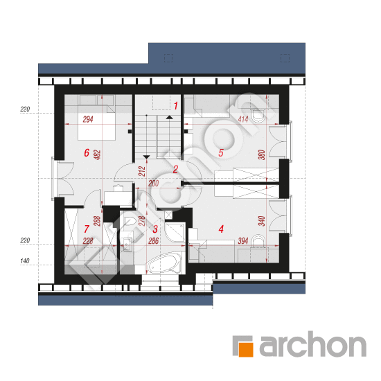 Проект дома ARCHON+ Дом в хлорофитуме 5 вер.2  План мансандри