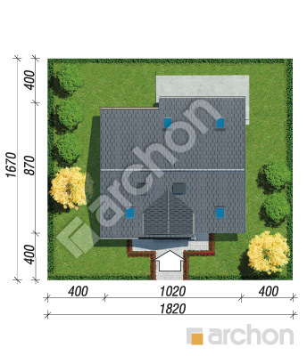 Проєкт будинку ARCHON+ Будинок в хлорофітумі 5 вер.2  Ситуація