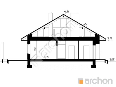 Проект дома ARCHON+ Дом под красной рябиной 23 (Г) Розріз будинку