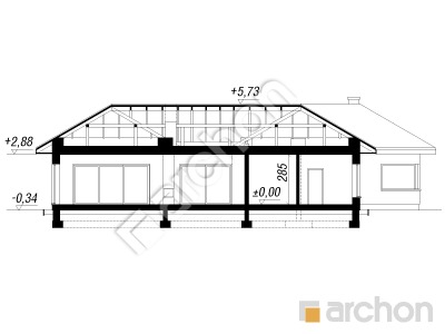 Проєкт будинку ARCHON+ Будинок в клівіях 3 (Г2) Розріз будинку