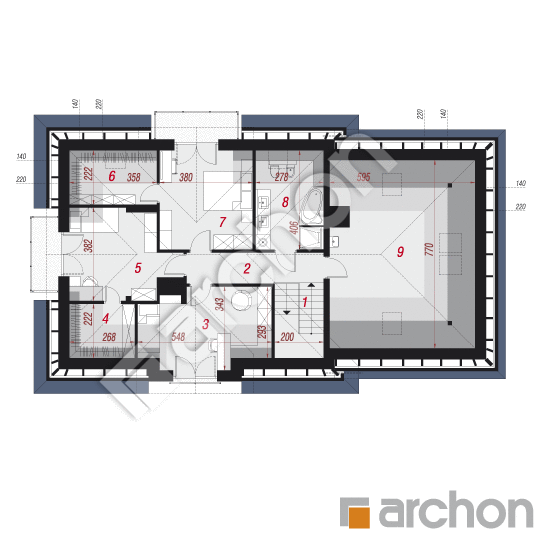 Проект будинку ARCHON+ Будинок в сливах 2 (Г2) План мансандри