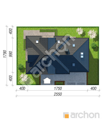 Проект дома ARCHON+ Дом в сливах 2 (Г2) Ситуація