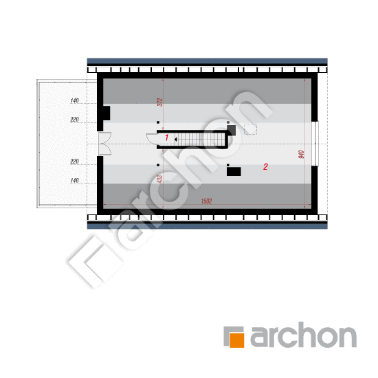 Проект будинку ARCHON+ Будинок під червоною горобиною 17 (НТ) План мансандри