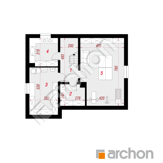 Проект дома ARCHON+ Дом в яблонках 4 (П) План підвалу