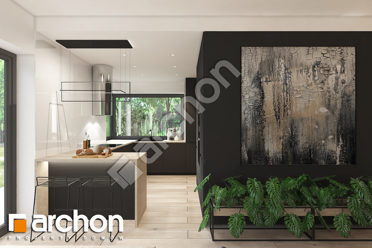 Проект дома ARCHON+ Дом в наранхиле визуализация кухни 1 вид 1