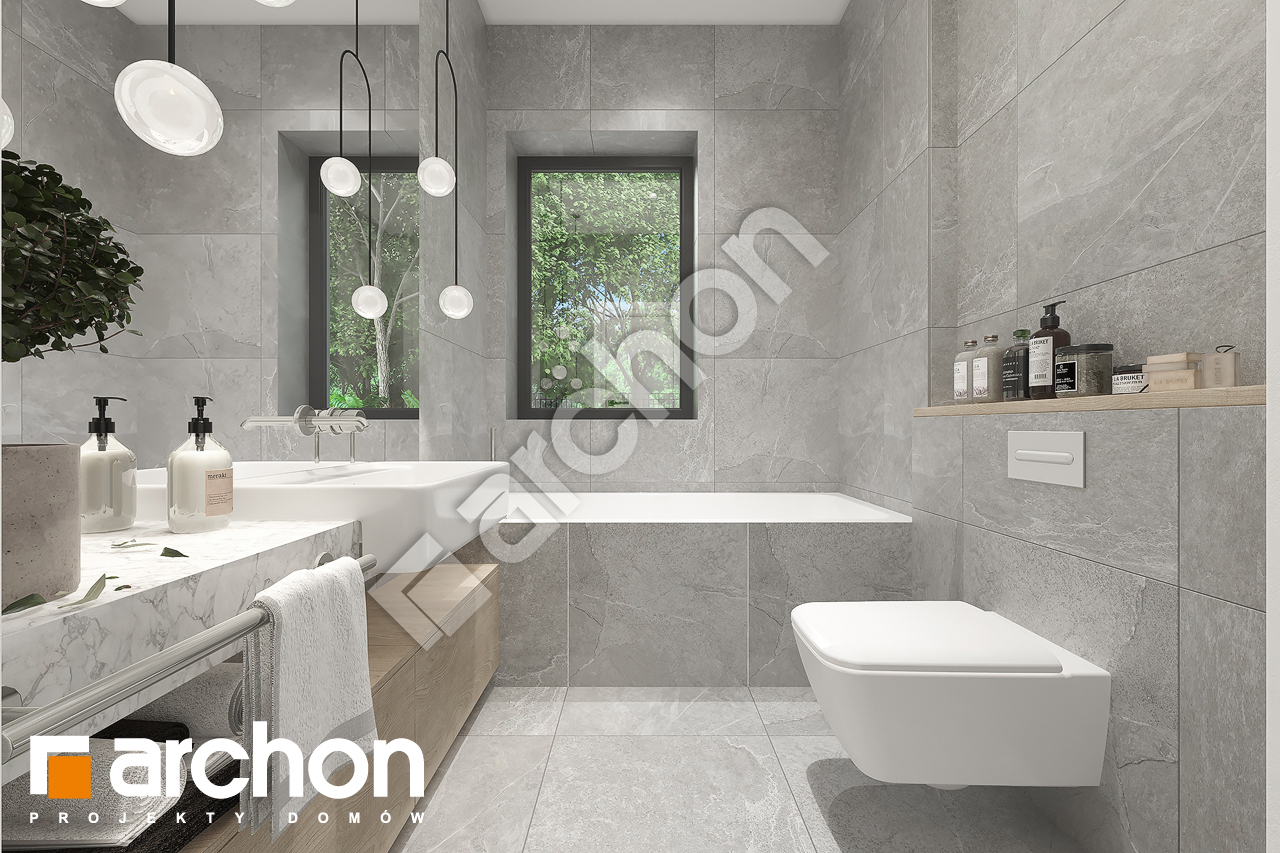 Проект дома ARCHON+ Дом в наранхиле визуализация ванной (визуализация 3 вид 1)