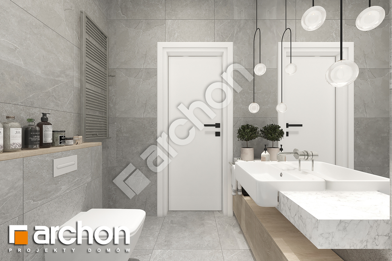 Проект дома ARCHON+ Дом в наранхиле визуализация ванной (визуализация 3 вид 2)