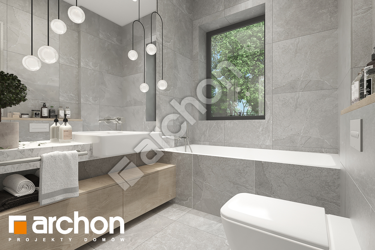 Проект дома ARCHON+ Дом в наранхиле визуализация ванной (визуализация 3 вид 3)