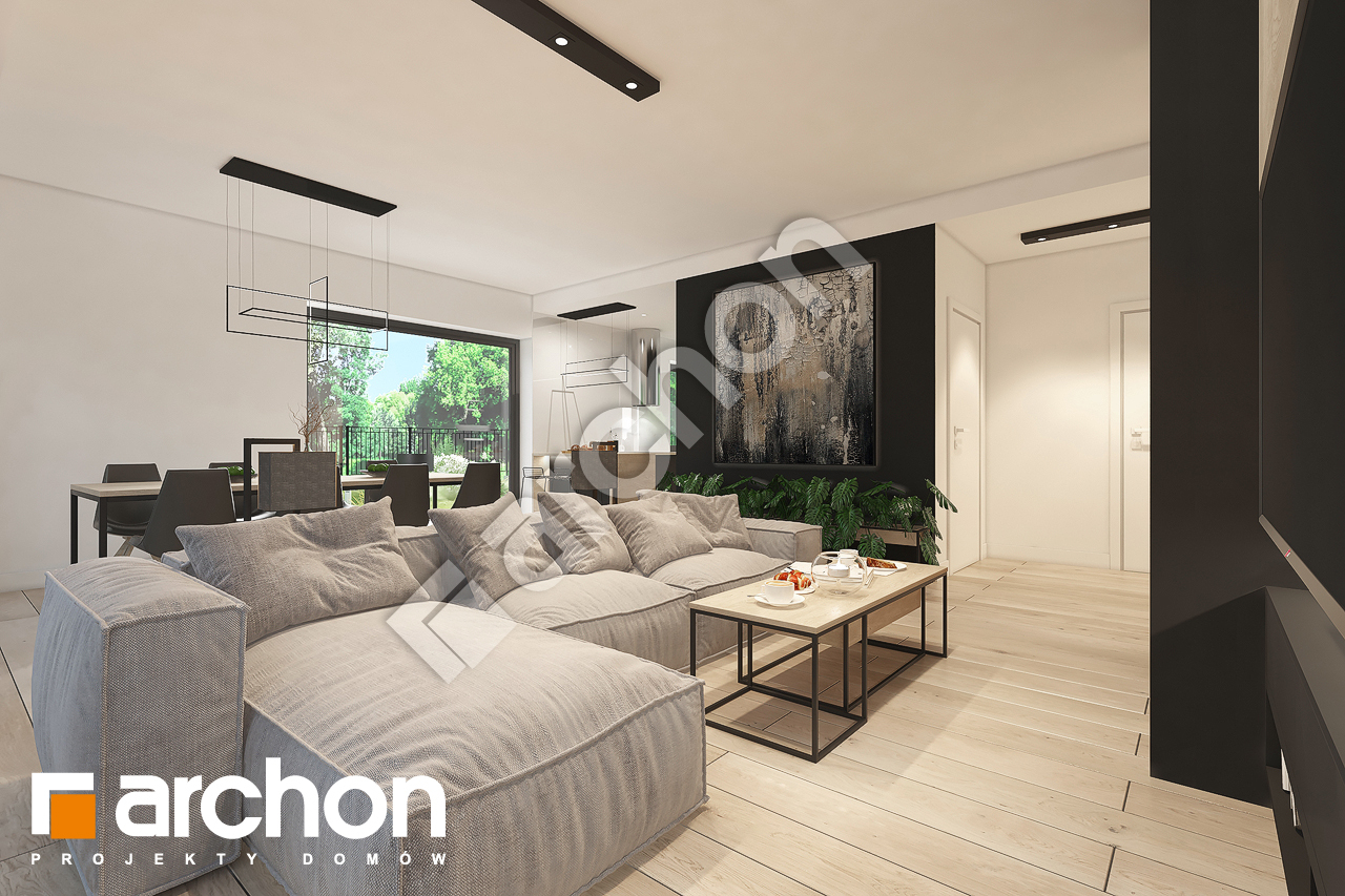 Проект дома ARCHON+ Дом в наранхиле дневная зона (визуализация 1 вид 1)
