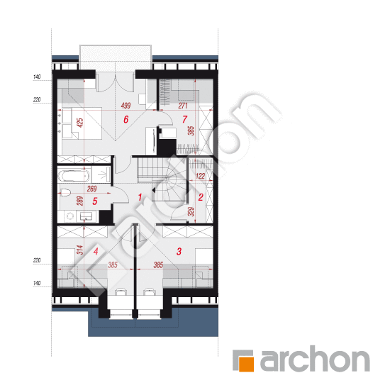 Проект будинку ARCHON+ Будинок під агавами 3 (С) План мансандри