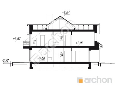 Проект дома ARCHON+ Дом под агавами 3 (С) Розріз будинку