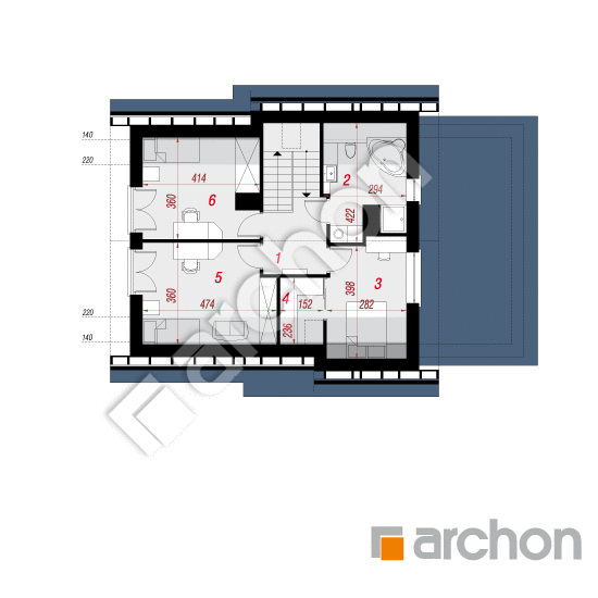 Проект дома ARCHON+ Дом в хлорофитуме 3 (Г) План мансандри