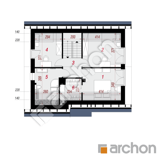 Проект будинку ARCHON+ Будинок в хлорофітумі вер.3 План мансандри