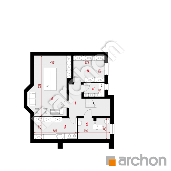 Проект дома ARCHON+ Дом в зефирантесе 5 (П) План підвалу