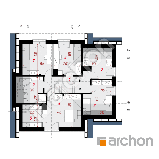 Проект будинку ARCHON+ Будинок в міловонках 2 План мансандри