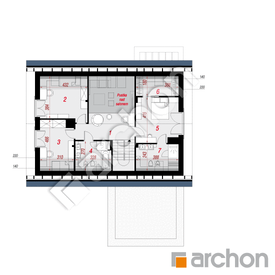 Проект будинку ARCHON+ Будинок в сантині (Г2) План мансандри