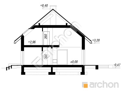 Проект дома ARCHON+ Дом в сантине (Г2) Розріз будинку