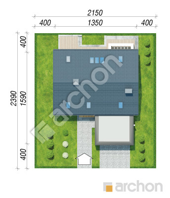 Проєкт будинку ARCHON+ Будинок в сантині (Г2) Ситуація