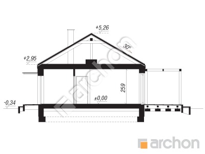 Проект дома ARCHON+ Дом в овсянницах 3 (Н) Розріз будинку