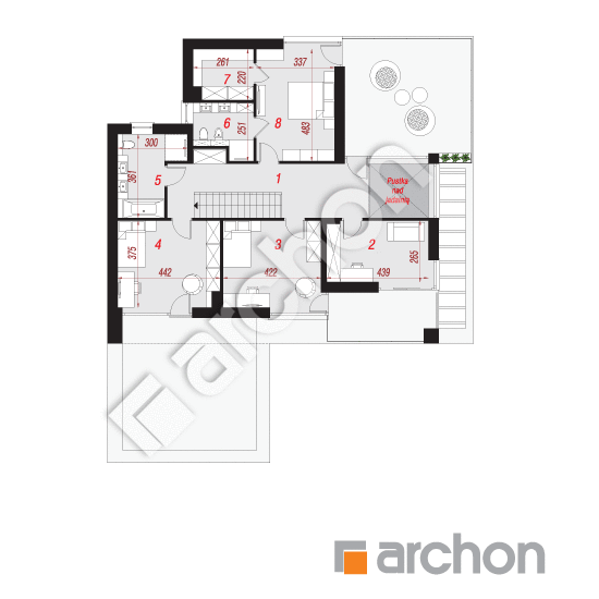 Проект дома ARCHON+ Вилла Луна (Г2) План першого поверху